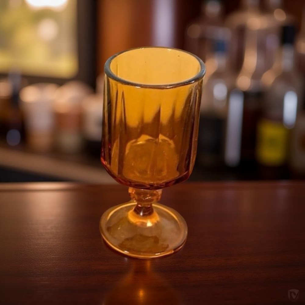 Amber Glass Goblet Indiana Glass